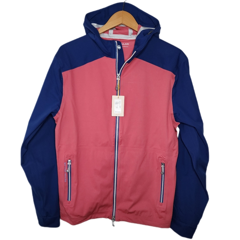 Peter Millar Crown Sport Mens Medium Cape Red / Sport Navy Hyperlight 3L Link Ja - Picture 2 of 8